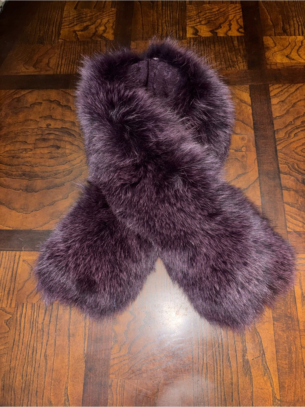 Kyi Kyi Plush Fox Fur Scarf in Deep Plum - Women’s Winter Accessory